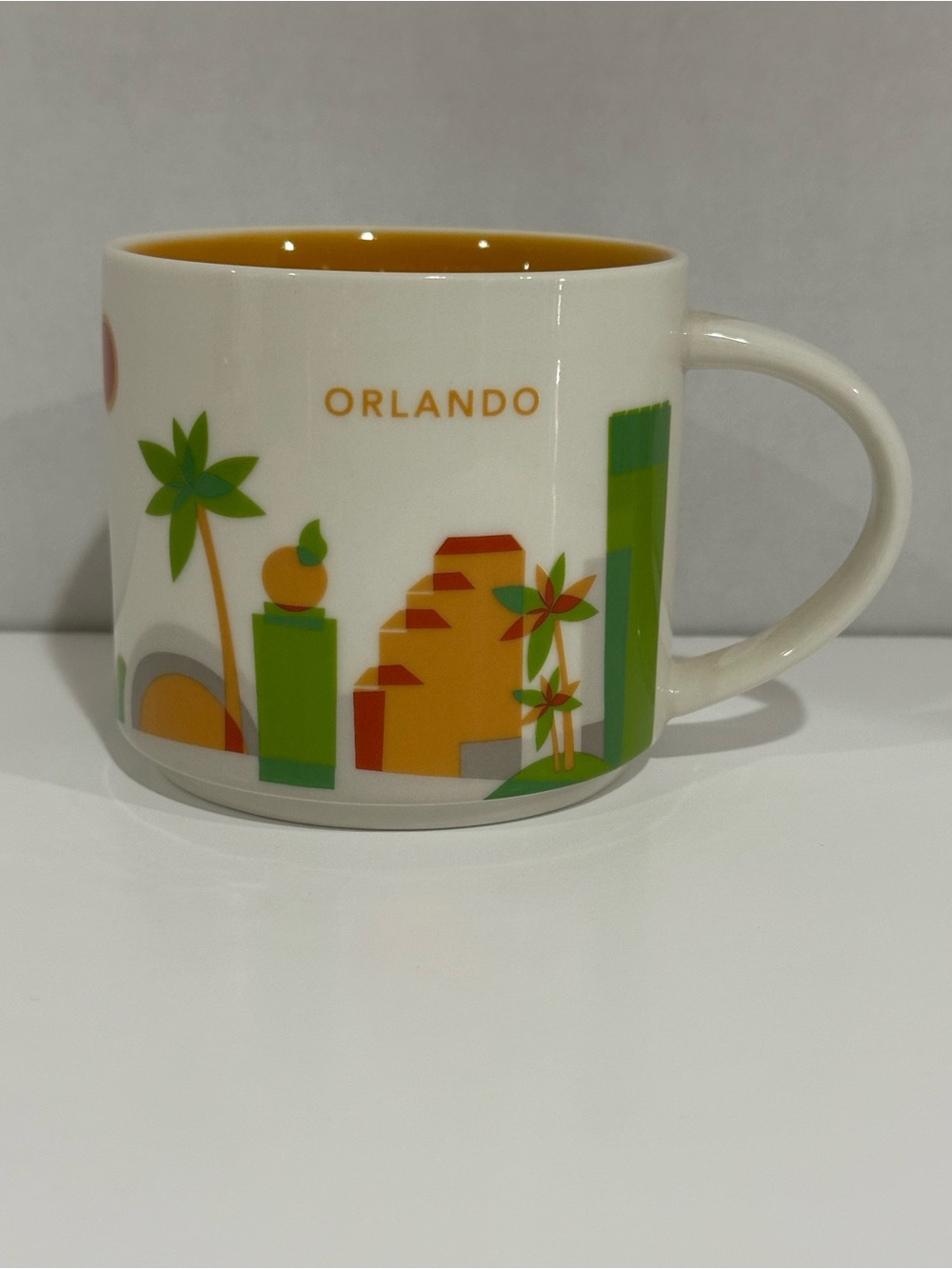 Starbucks White Mug with Green Palm Accents